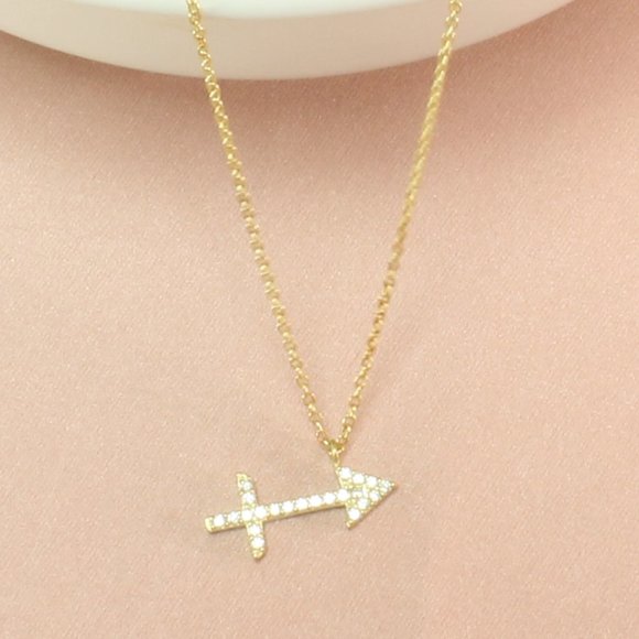 14k Gold Vermeil Capricorn Zodiac CZ Necklace - Picture 6 of 6